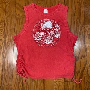 Red Skull Graphic Tank Top